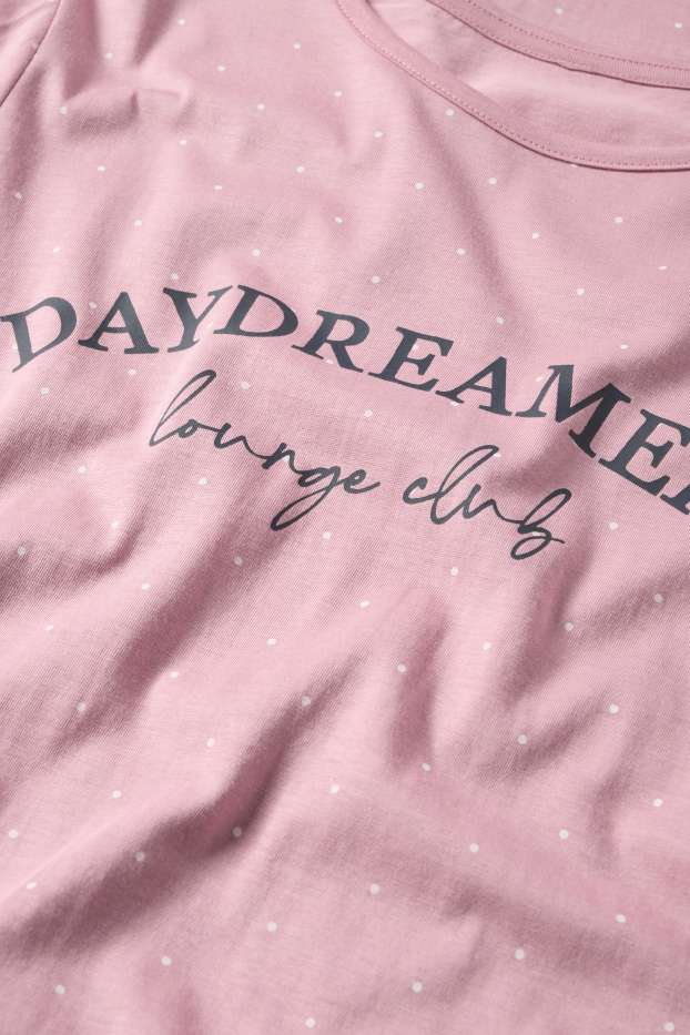 Dona - Camisa de dormir - de piquets - rosa fosc