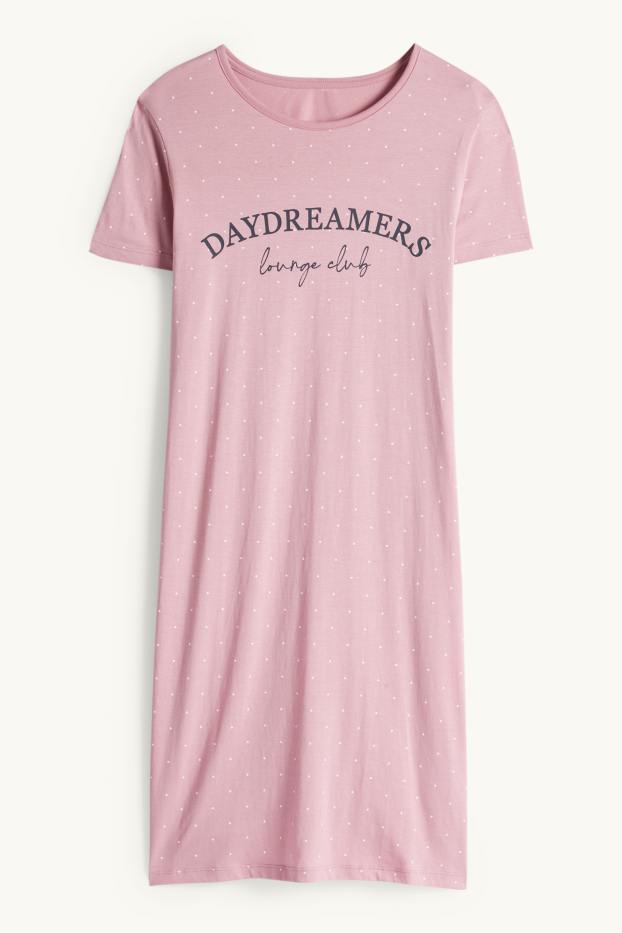 Dona - Camisa de dormir - de piquets - rosa fosc