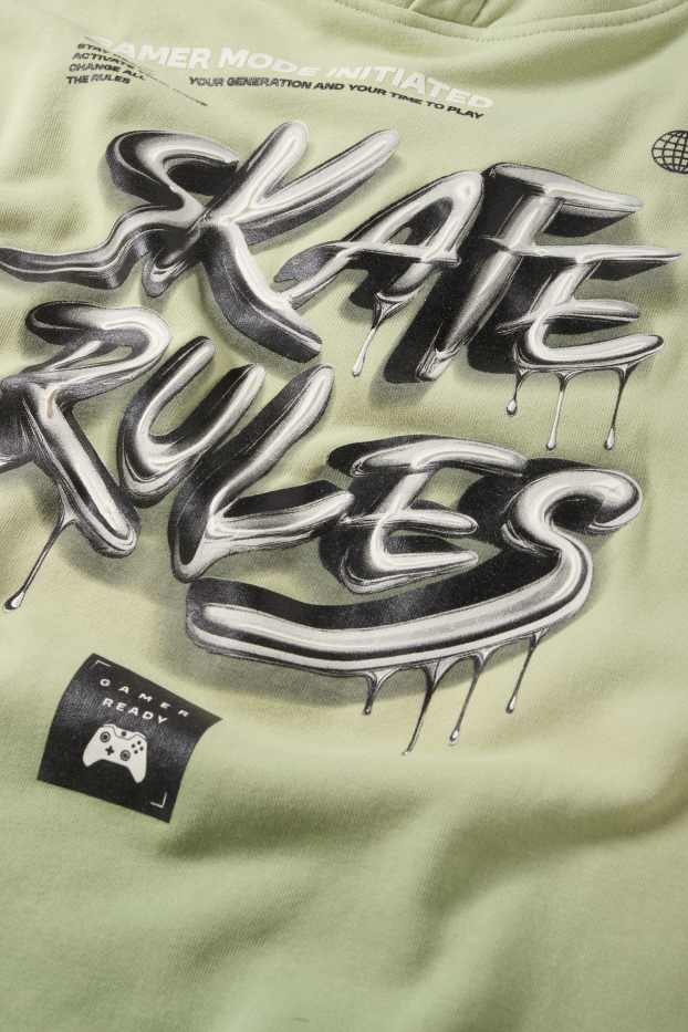 Niños - Skater - sudadera con capucha - estampada - verde claro