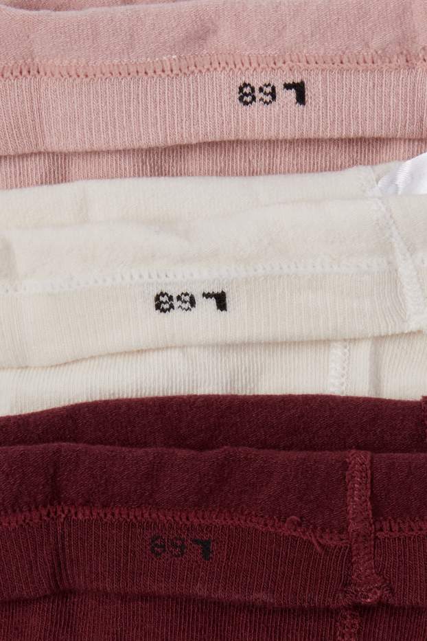 Baby Girls - Multipack of 3 - heart - baby tights - dark red