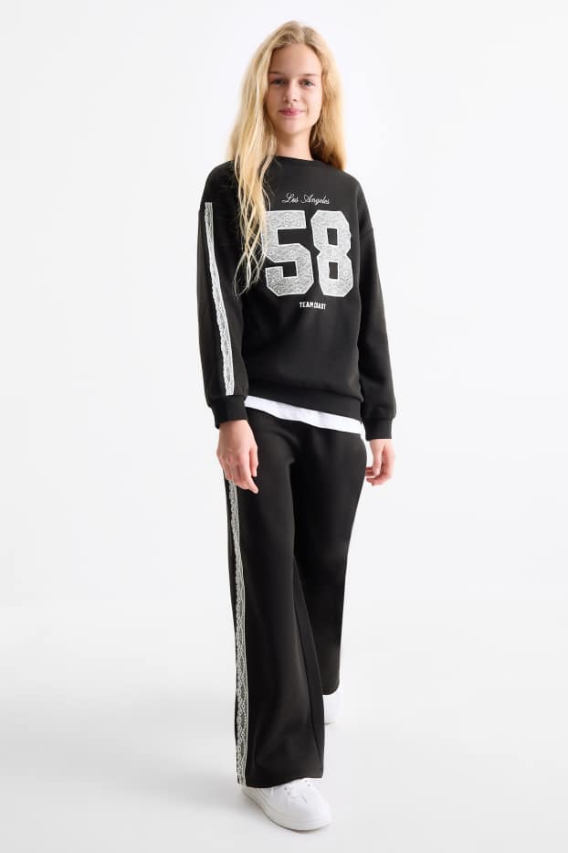 Enfants filles - Bas de jogging - noir