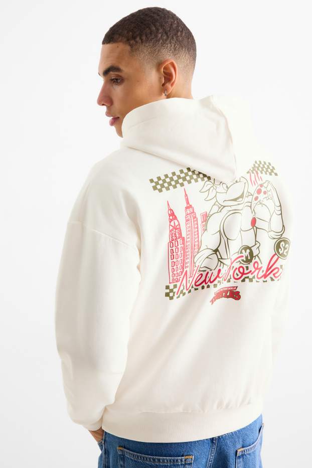 Uomo - Felpa con cappuccio oversize - Tartarughe Ninja - bianco crema