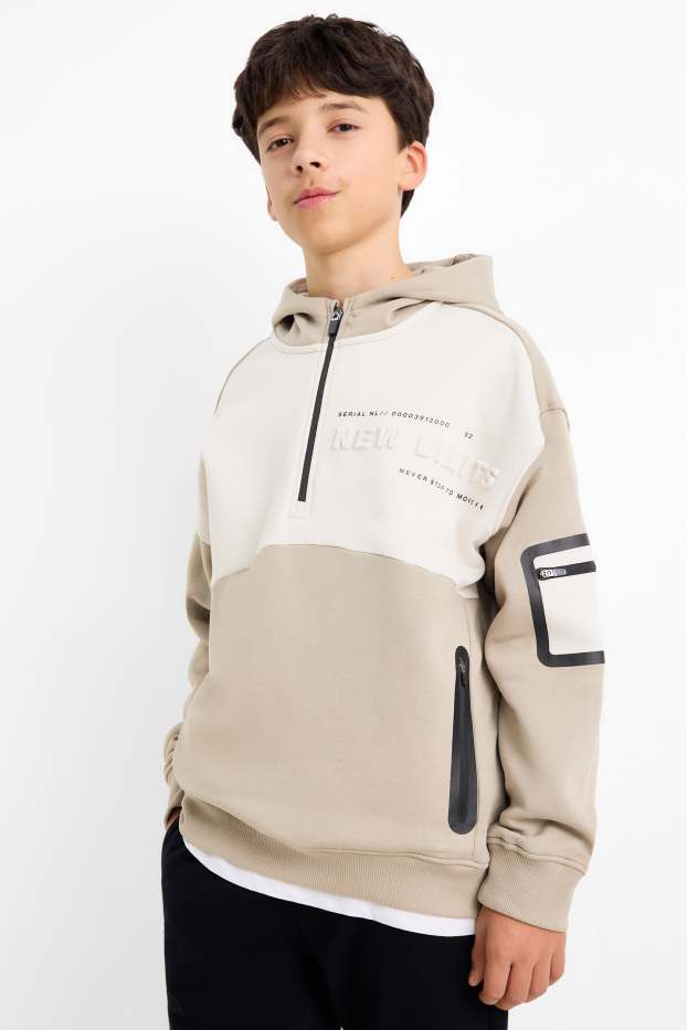 Kinder Buben - Hoodie - taupe