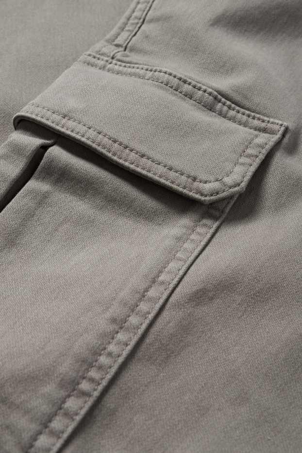 Hommes - Pantalon cargo - tapered fit - LYCRA® - gris