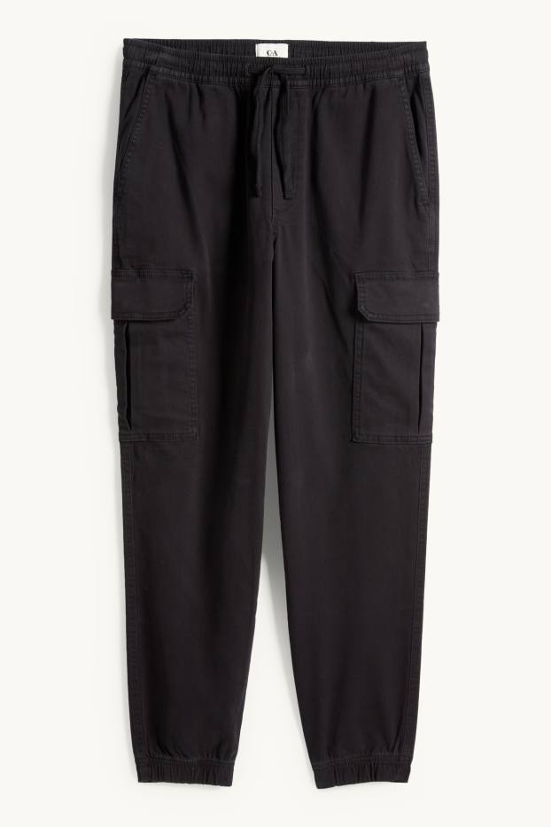Uomo - Pantaloni cargo - tapered fit - LYCRA® - nero