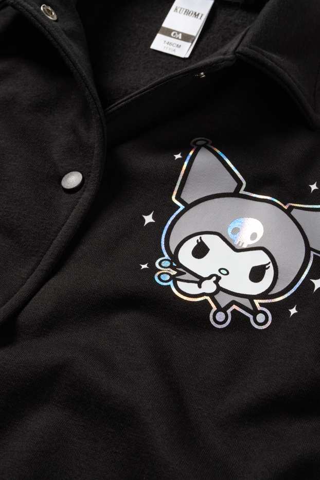 Kinder Mädchen - Kuromi - Collegejacke - schwarz