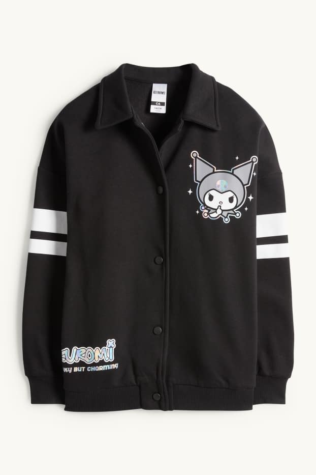 Kinder Mädchen - Kuromi - Collegejacke - schwarz