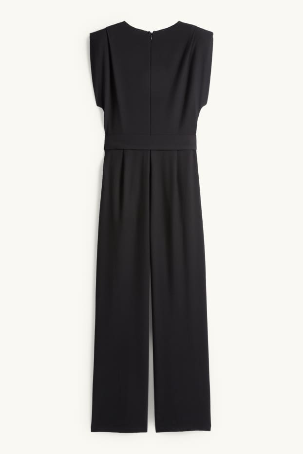 Damen - Jumpsuit mit Gürtel - schwarz