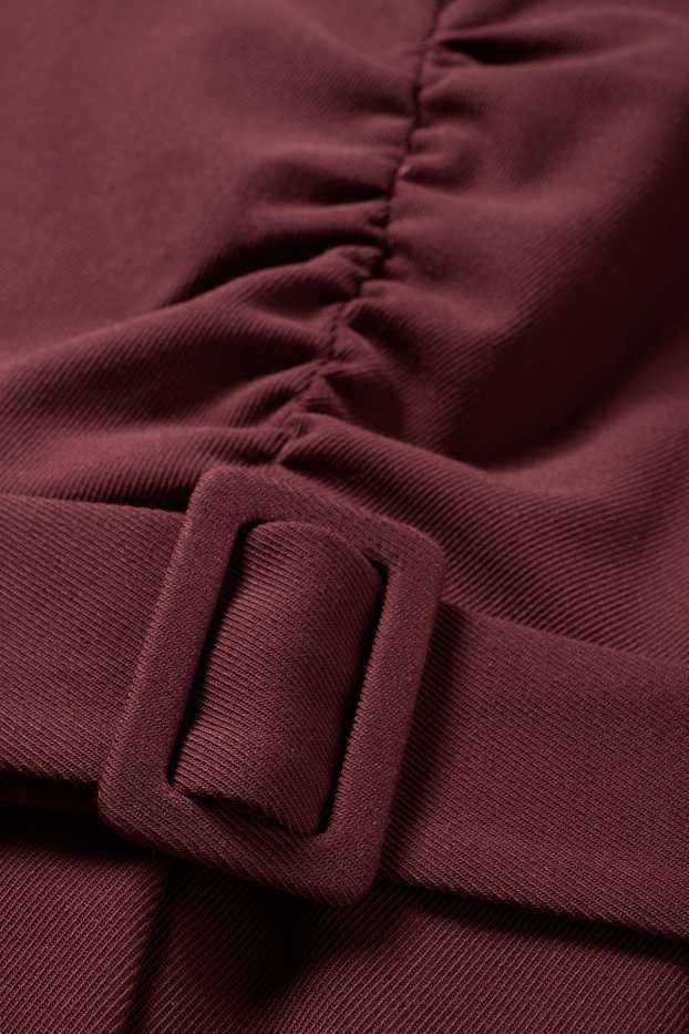 Damen - Jumpsuit mit Gürtel - dunkelbraun