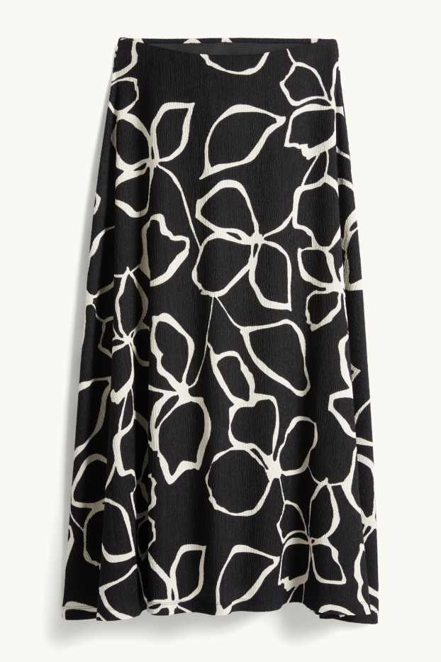 Femmes - Jupe - à fleurs - noir / blanc