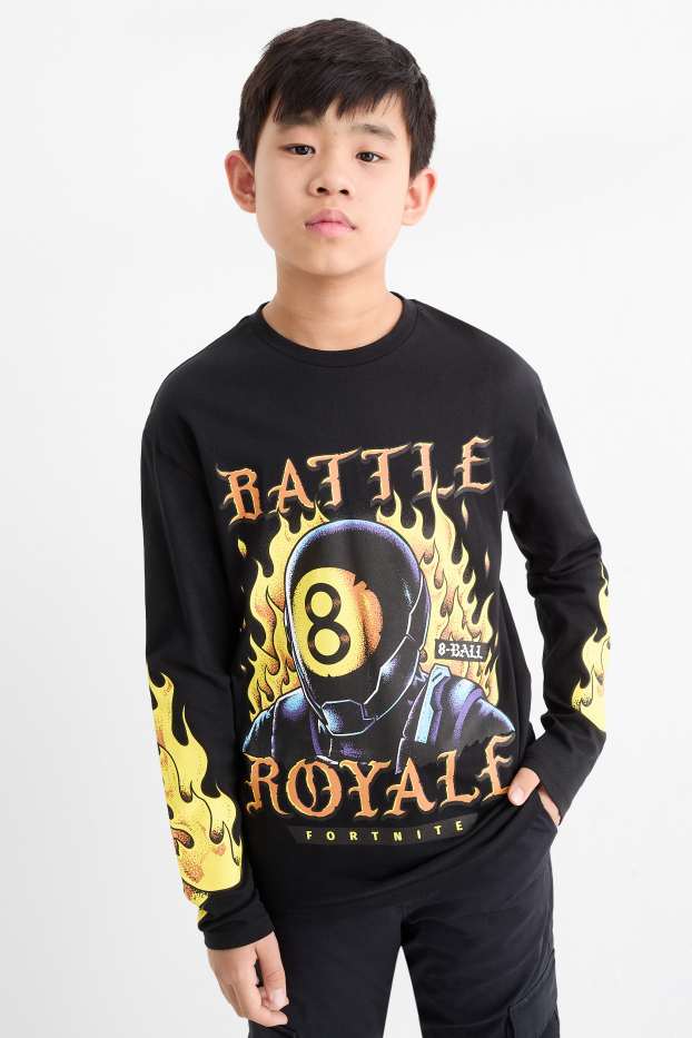 Children Boys - Fortnite - long sleeve T-shirt - black