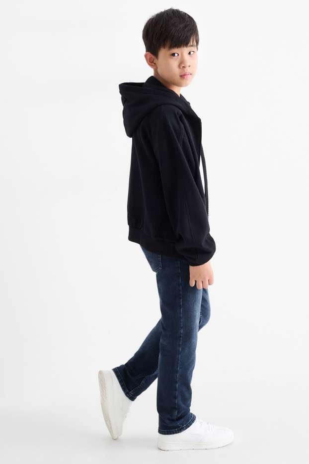 Children Boys - Straight jeans - thermal jeans - jog denim - extra-wide waistband - denim-dark blue