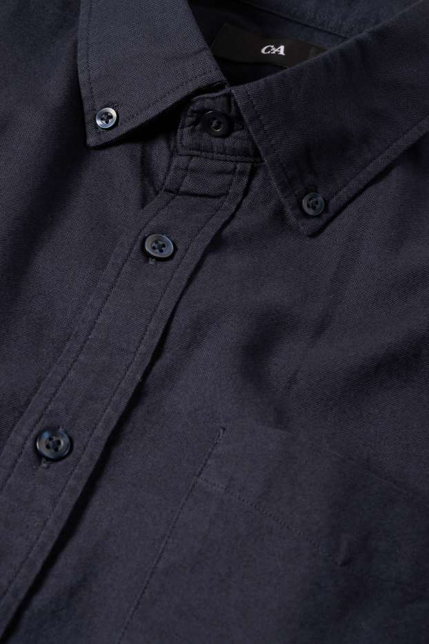 Home - Camisa - regular fit - button-down - blau fosc