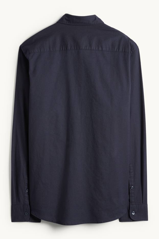 Home - Camisa - regular fit - button-down - blau fosc