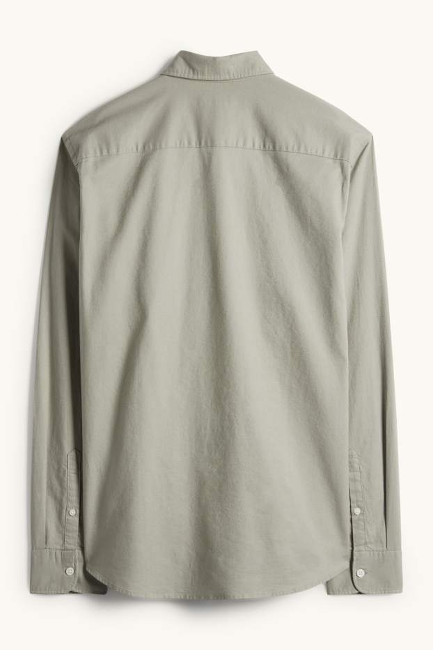 Herren - Hemd - Regular Fit - Button-down - grün