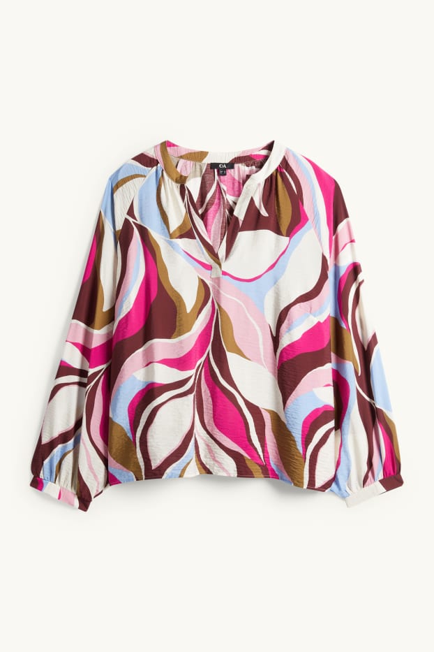Donna - Blusa con scollo a V - fantasia - colorato