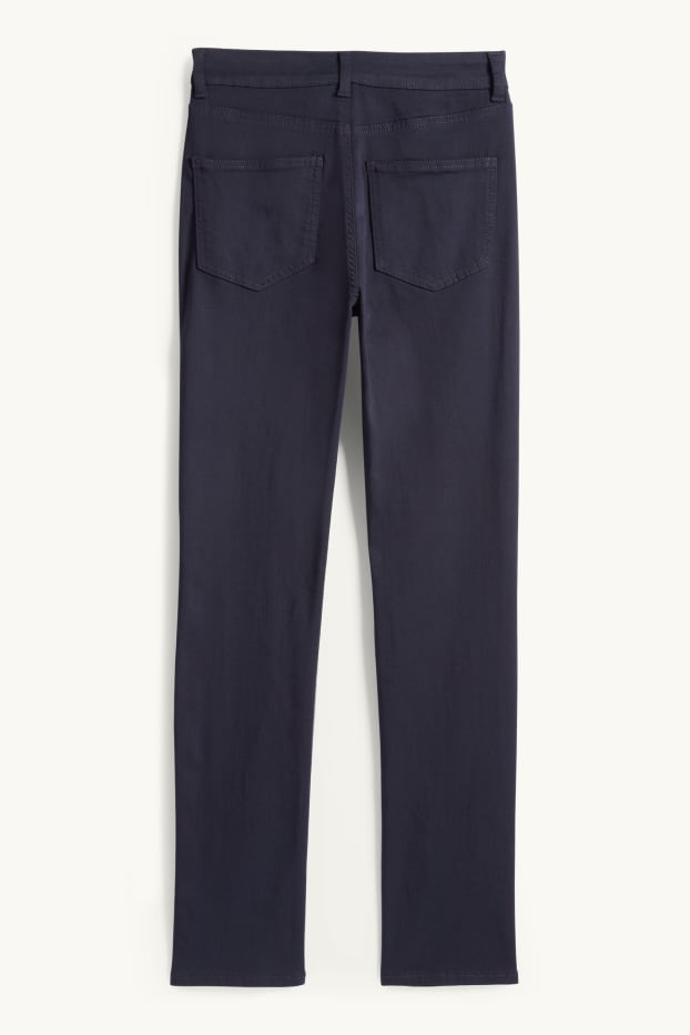 Damen - Stoffhose - High Waist - Slim Fit - dunkelblau