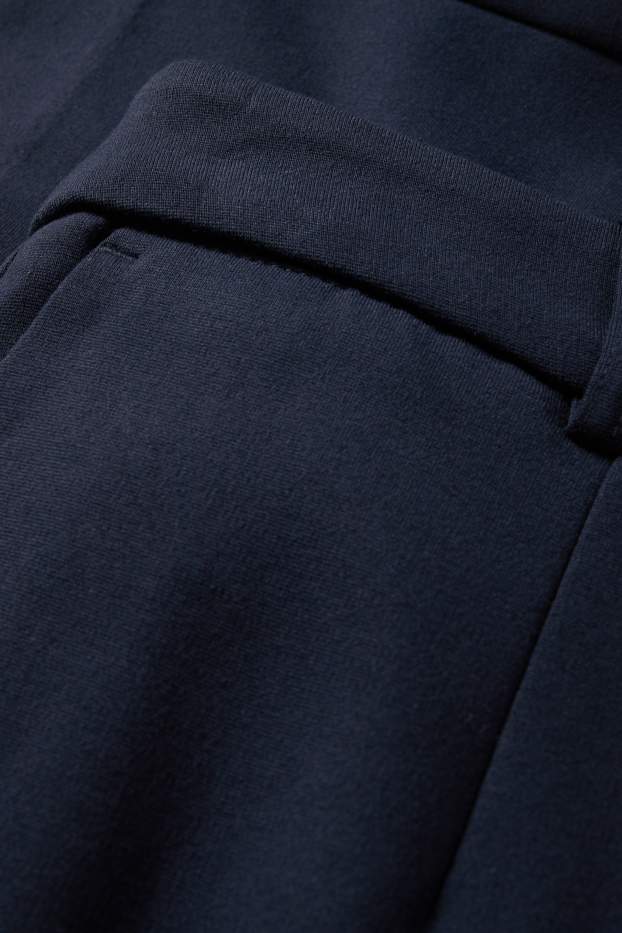 Femmes - Pantalon en jersey - high waist - tapered fit - bleu foncé