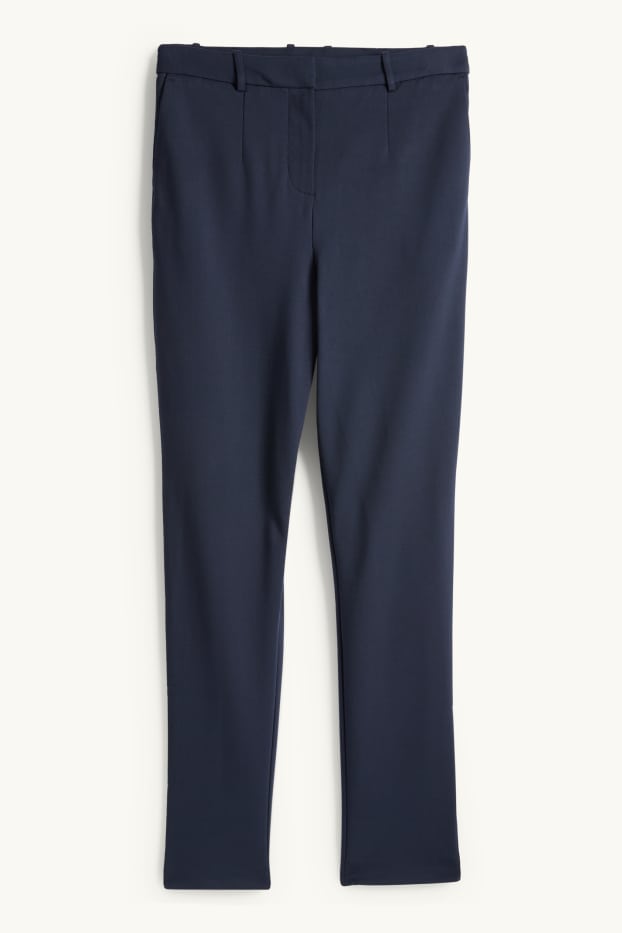 Femmes - Pantalon en jersey - high waist - tapered fit - bleu foncé