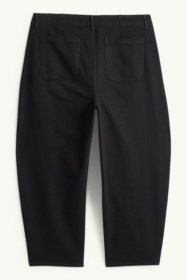 Femei - Balloon jeans - talie înaltă - negru