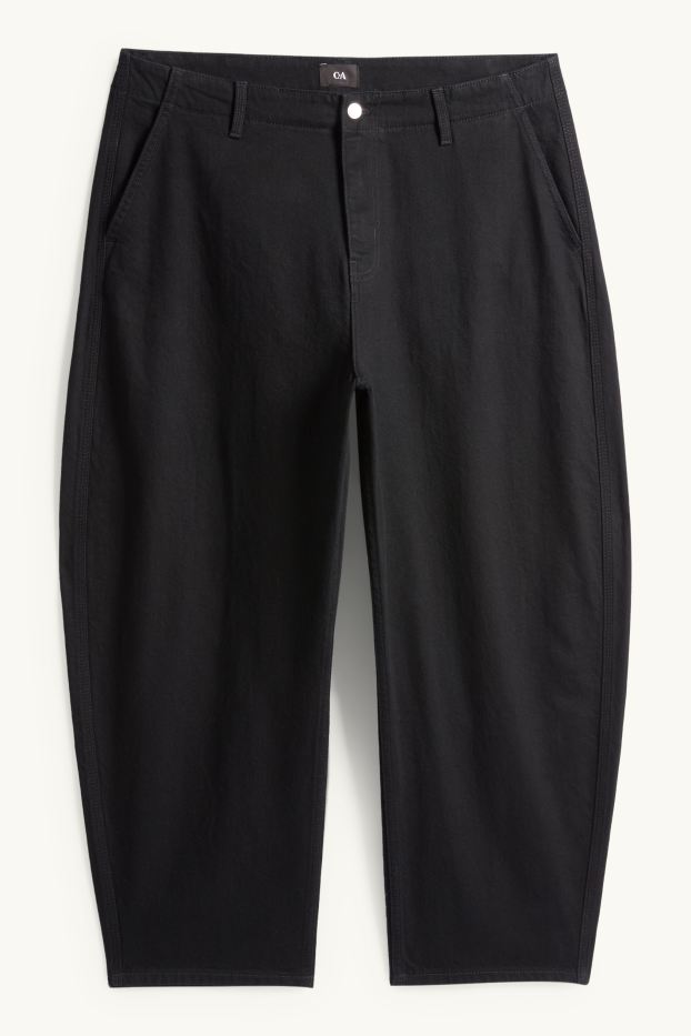 Femei - Balloon jeans - talie înaltă - negru