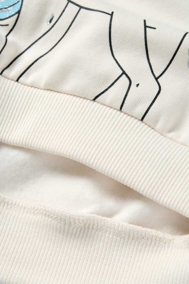 Enfants filles - Poney et papillon - Sweat - blanc crème