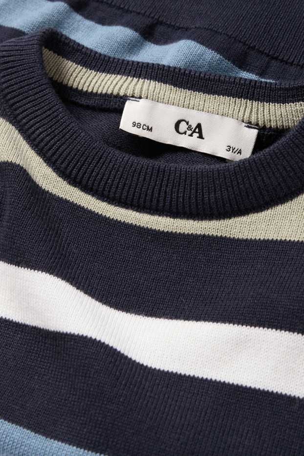Enfants garçons - Pull - à rayures - bleu foncé