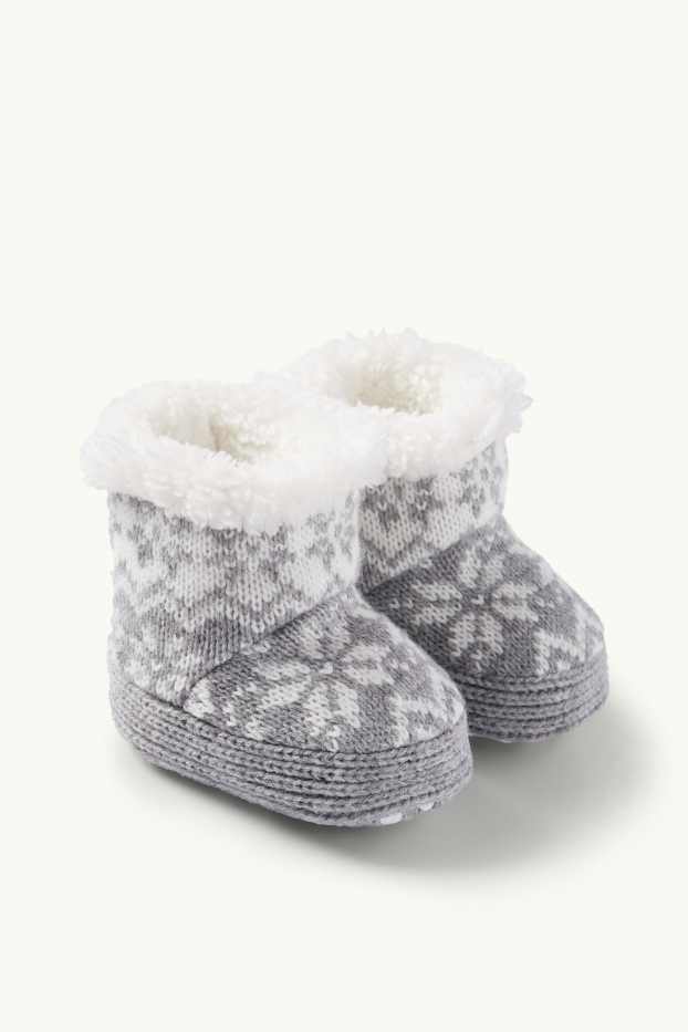 Unisex - Pantofi premergători bebeluși - cu model - gri