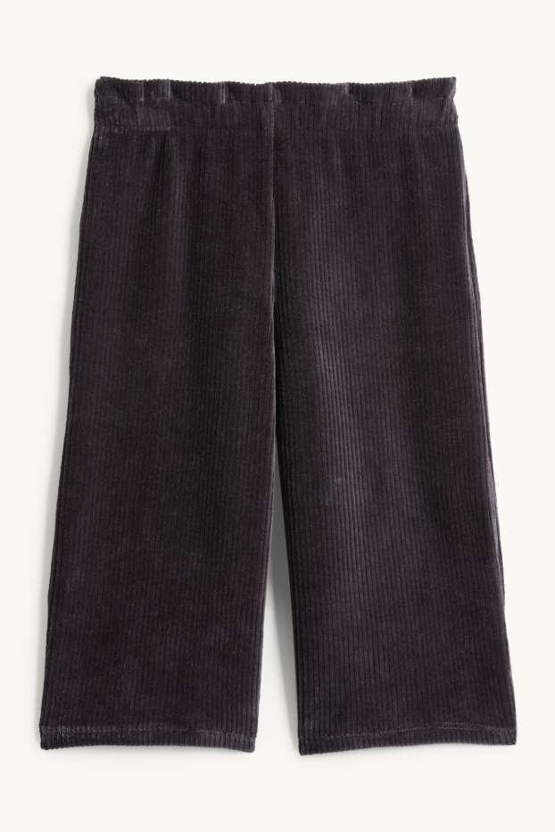 Enfants filles - Pantalon en velours - côtelé - noir