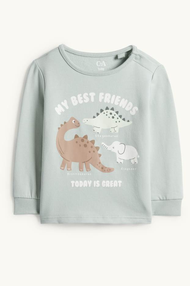 Miminka - chlapci - Dinosauři - pyžamo pro miminka - 2dílné - mátově zelená