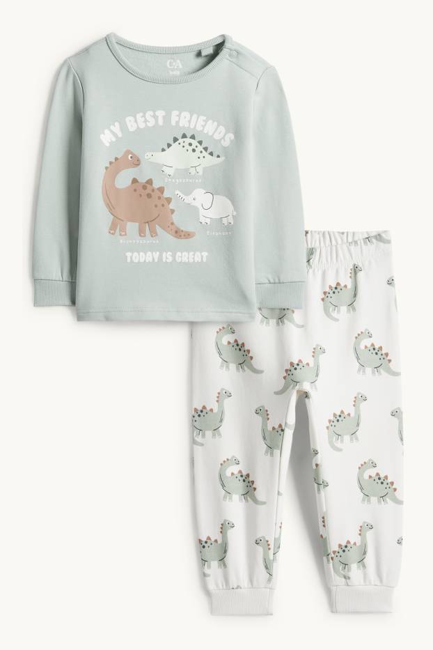 Miminka - chlapci - Dinosauři - pyžamo pro miminka - 2dílné - mátově zelená