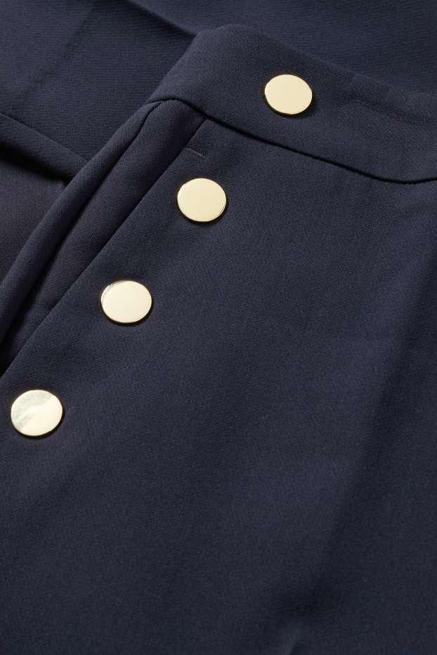 Femei - Pantaloni de stofă - talie înaltă - tapered fit - albastru închis