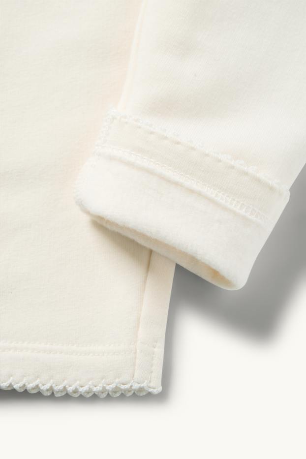 Baby Mädchen - Multipack 3er - Blümchen - Baby-Crochet-Thermoleggings - grau / beige