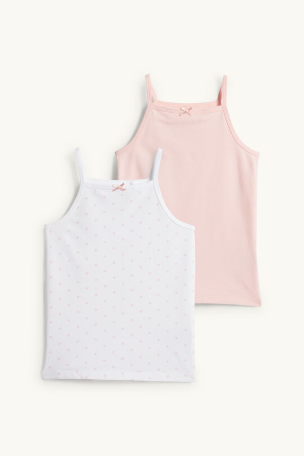 Kinder Mädchen - Multipack 2er - Singlet - weiß / rosa