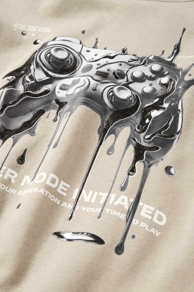 Kinder Buben - Gaming-Controller - Hoodie - beige