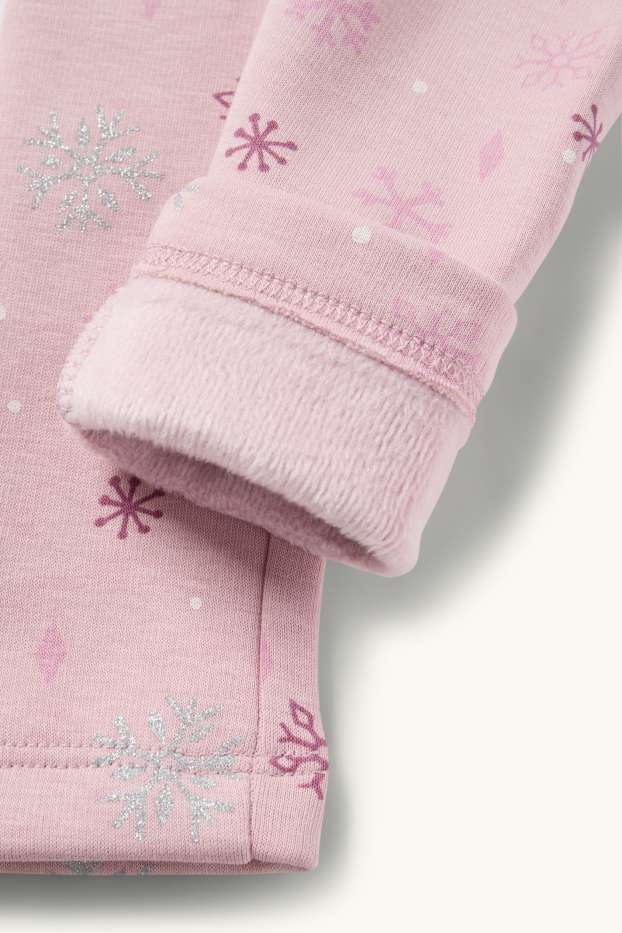 Enfants filles - Lot de 2 - La Reine des Neiges - leggings chauds - rose / bleu