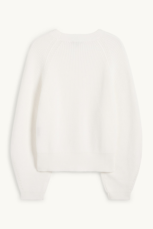 Women - Jumper - ribbed - white