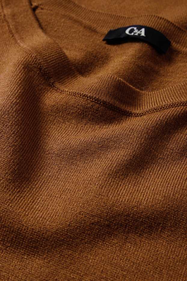 Femmes - Robe en maille - straight fit - marron