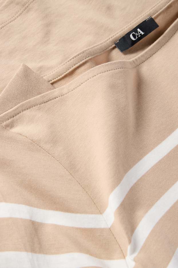 Femei - Tricou cu mânecă lungă - regular fit - alb / bej