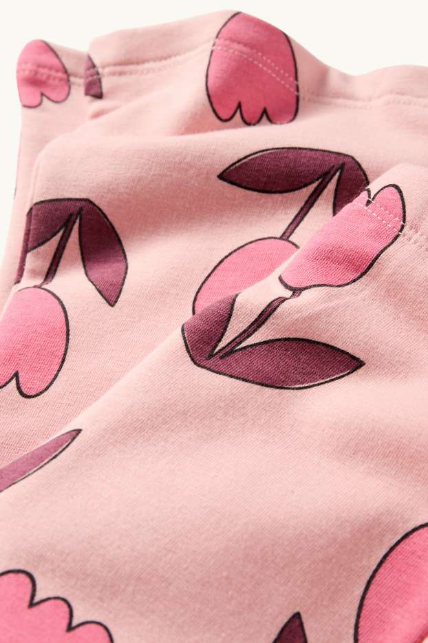 Enfants filles - Tulipes - flared legging - rose / rose pâle