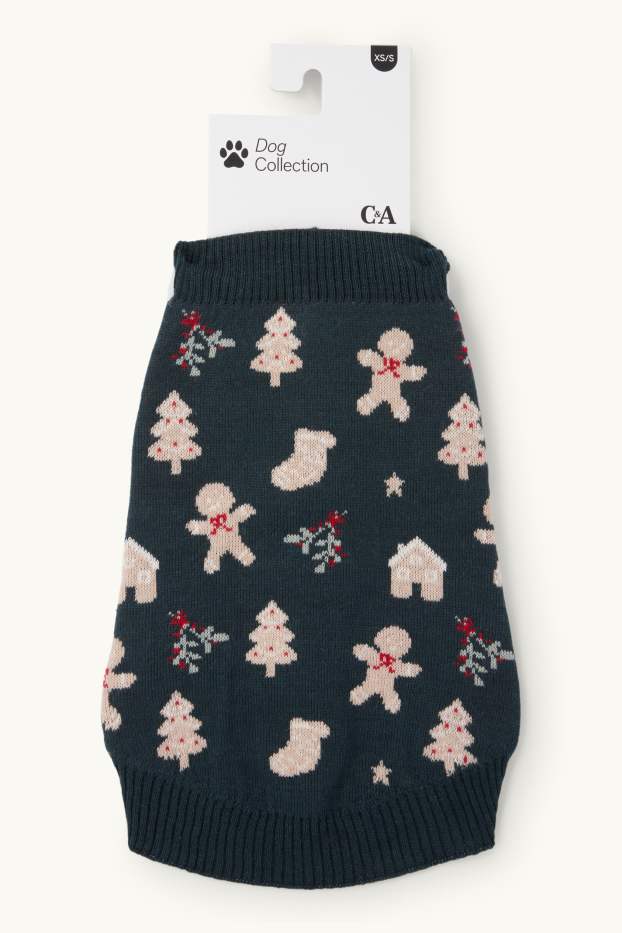 Unisex - Mini Me - capa nadalenca per a gossos - amb motiu - galetes de gingebre - verd fosc