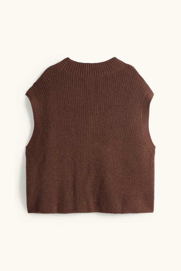 Dona - Jersei sense mànigues - marró fosc