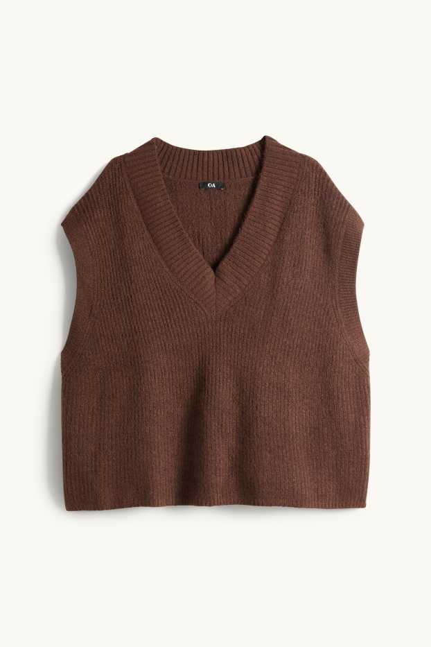 Dona - Jersei sense mànigues - marró fosc