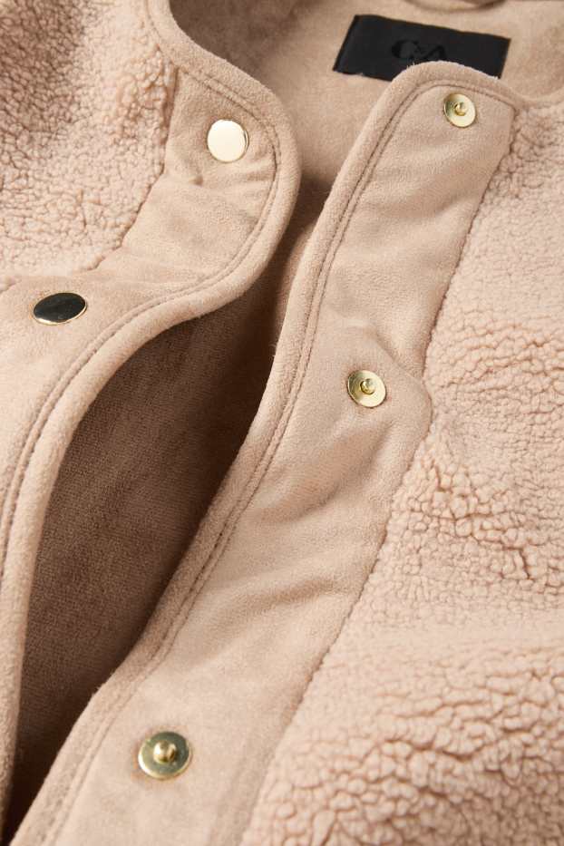 Dames - Jas van teddybont - beige