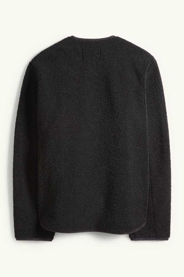 Donna - Giacca effetto peluche - nero