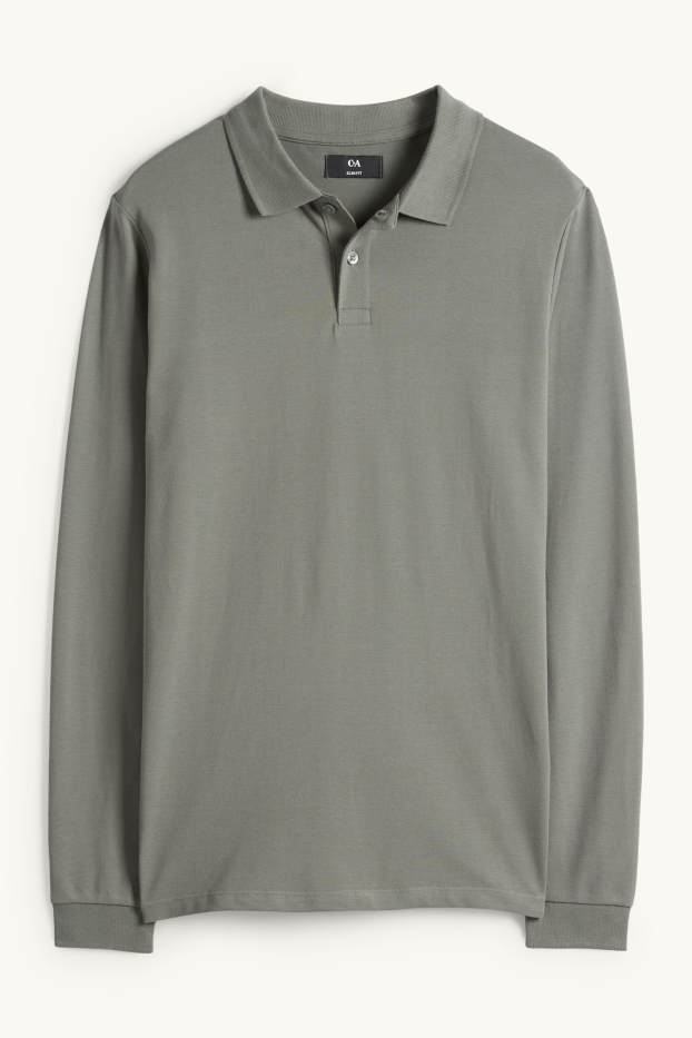 Hommes - Polo - slim fit - vert