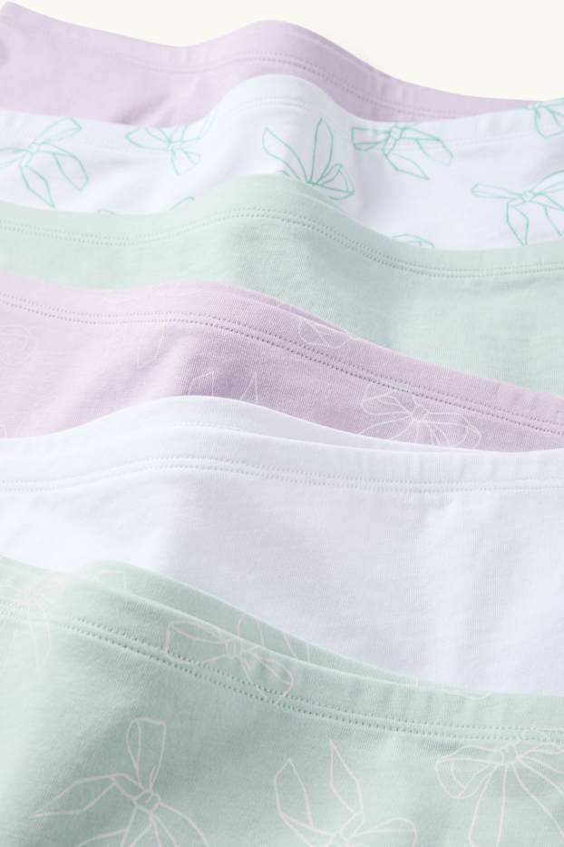 Enfants filles - Lot de 6 - nœud - caleçons - vert menthe
