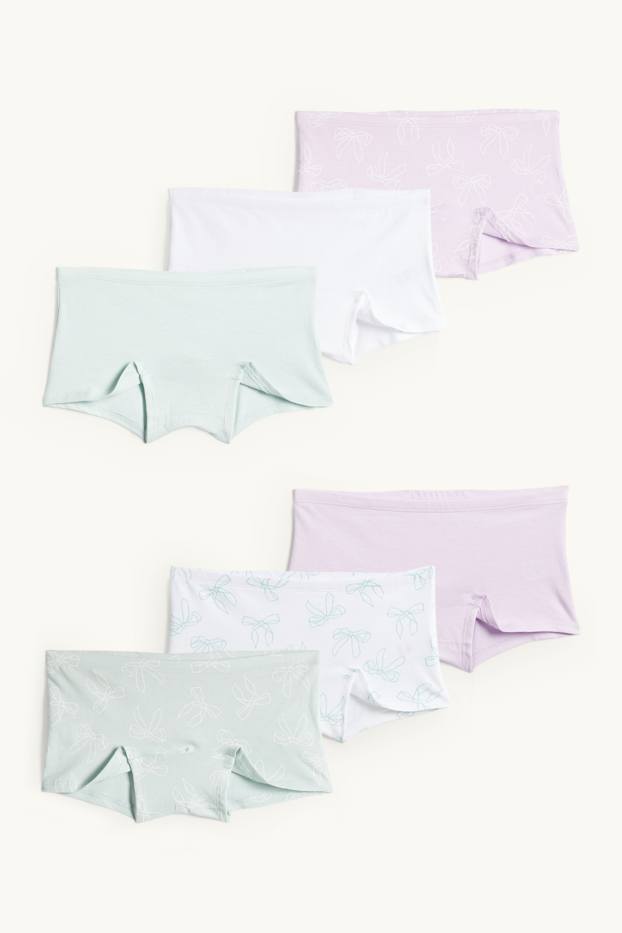 Enfants filles - Lot de 6 - nœud - caleçons - vert menthe