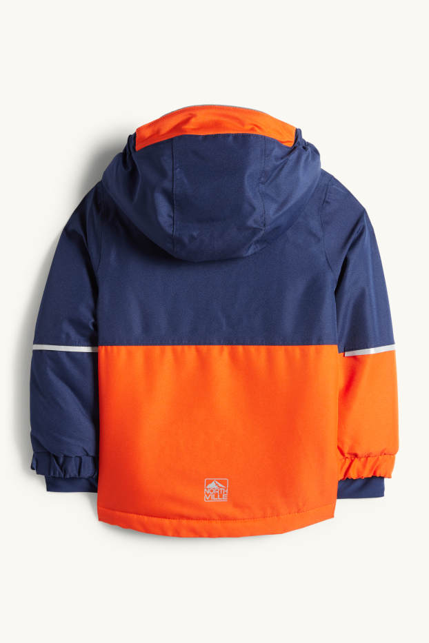Enfants garçons - Veste de ski à capuche - imperméable - orange