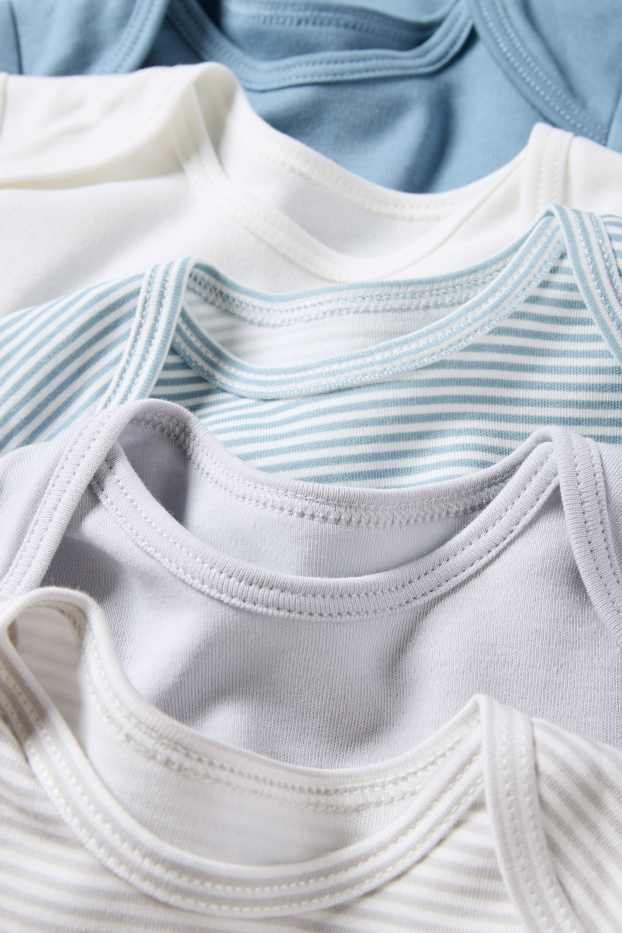 Bébés garçons - Lot de 5 - bodys bébé - blanc / bleu clair